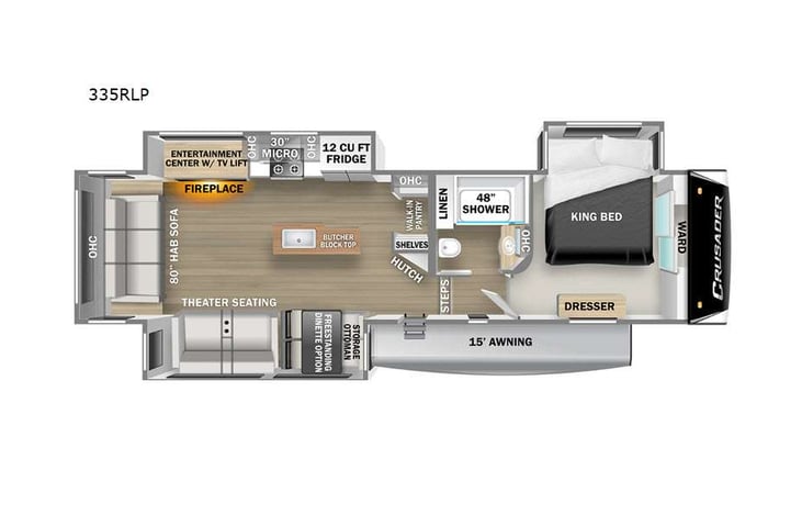 Representative floor plan provided by a trusted RVshare partner.