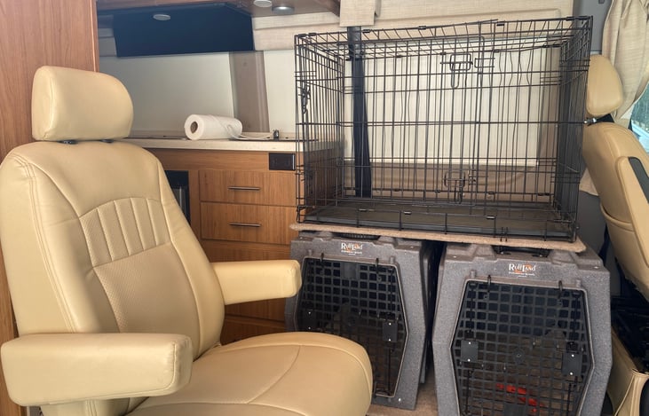 If you are carrying pet crates we can remove a seat and provide the supports and straps for crates—must provide your own crates