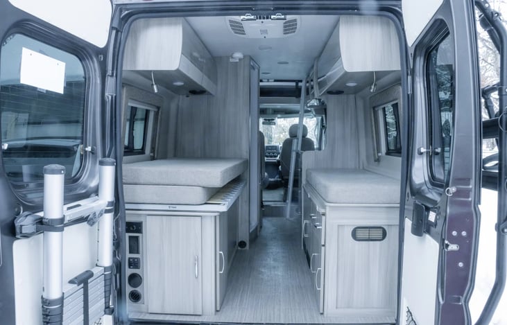 Rear bed with doors open