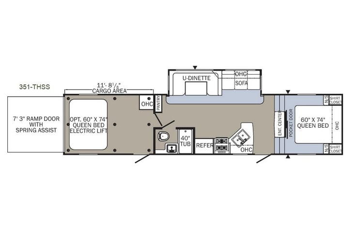 Representative floor plan provided by a trusted RVshare partner.
