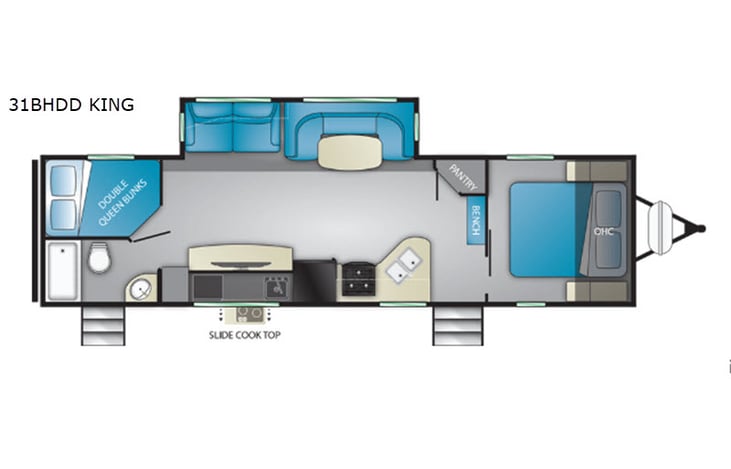 Representative floor plan provided by a trusted RVshare partner.