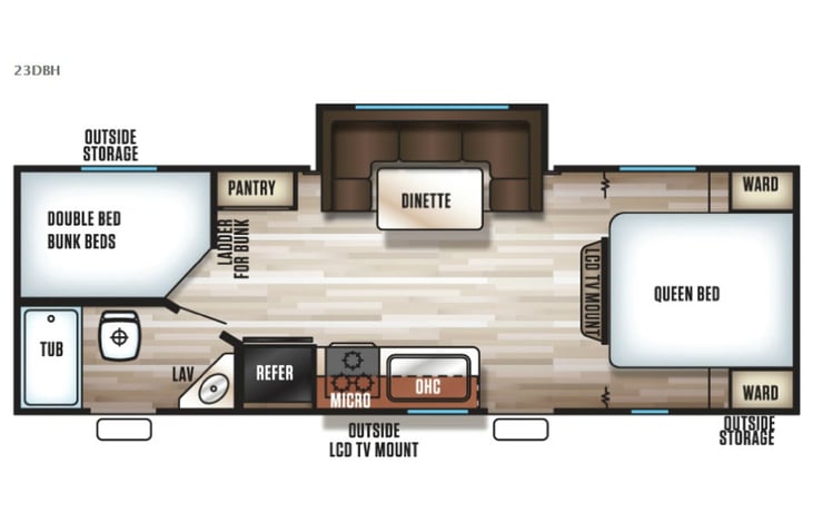 Representative floor plan provided by a trusted RVshare partner.