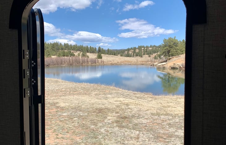 A beautiful view from outside the entry door