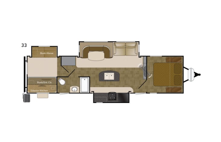 Representative floor plan provided by a trusted RVshare partner.