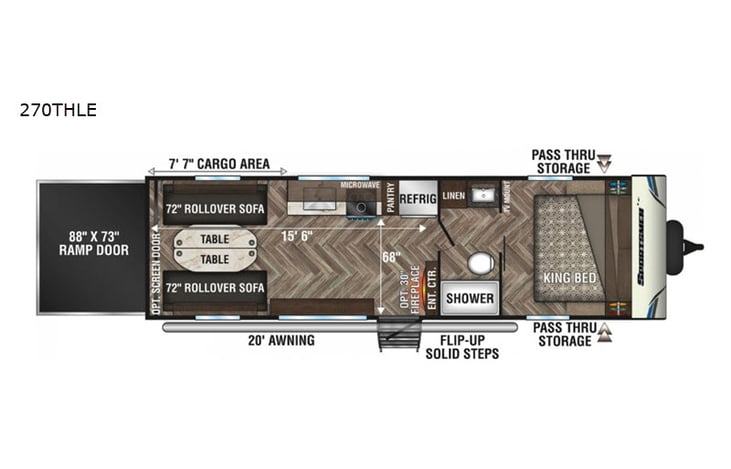 Representative floor plan provided by a trusted RVshare partner.