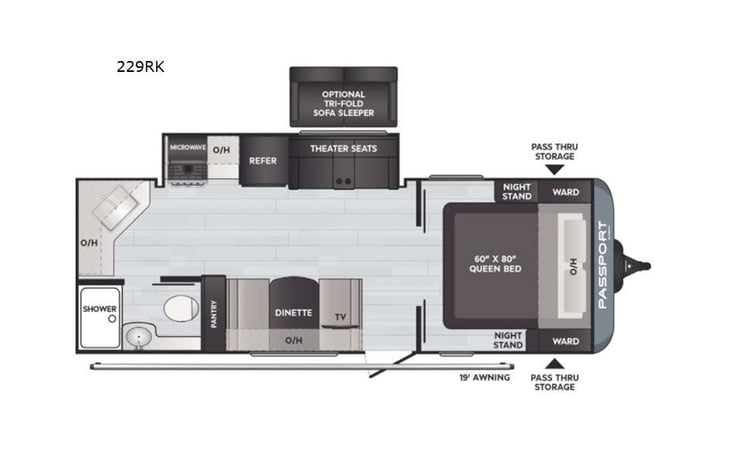 Representative floor plan provided by a trusted RVshare partner.