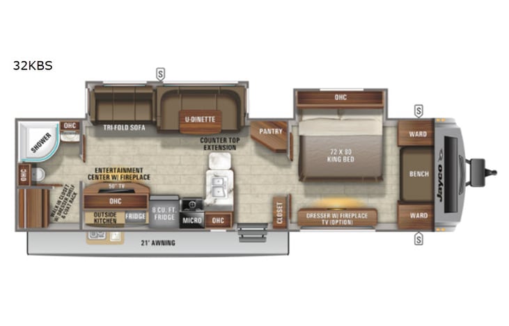 Representative floor plan provided by a trusted RVshare partner.