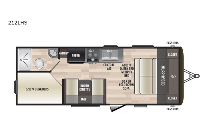 Representative floor plan provided by a trusted RVshare partner.