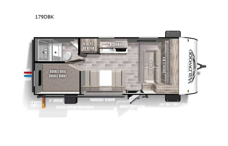 Representative floor plan provided by a trusted RVshare partner.