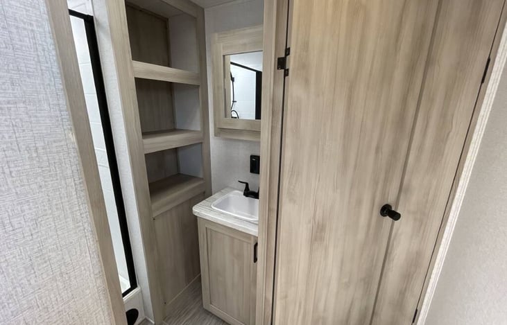 Bathroom sink view from front door