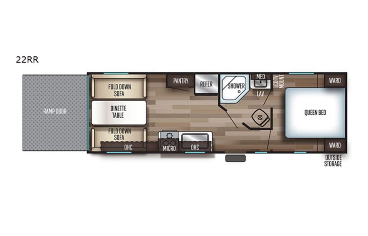 Representative floor plan provided by a trusted RVshare partner.