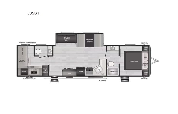 Representative floor plan provided by a trusted RVshare partner.