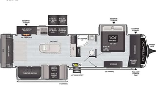 Outback: Chef's kitchen, King bed, 3 slides, Solar