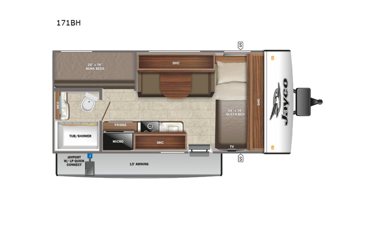 Representative floor plan provided by a trusted RVshare partner.