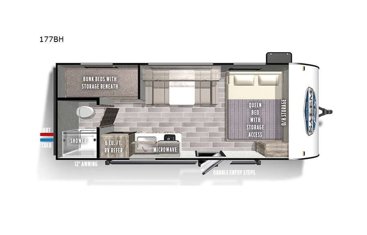 Representative floor plan provided by a trusted RVshare partner.