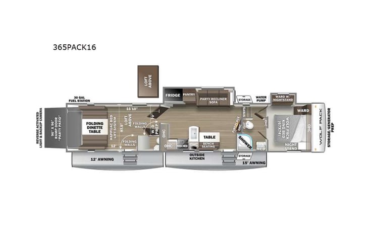 Representative floor plan provided by a trusted RVshare partner.
