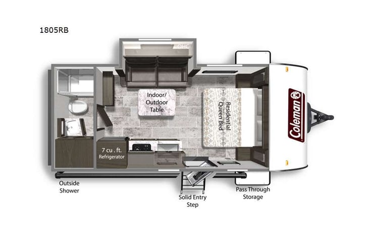 Representative floor plan provided by a trusted RVshare partner.