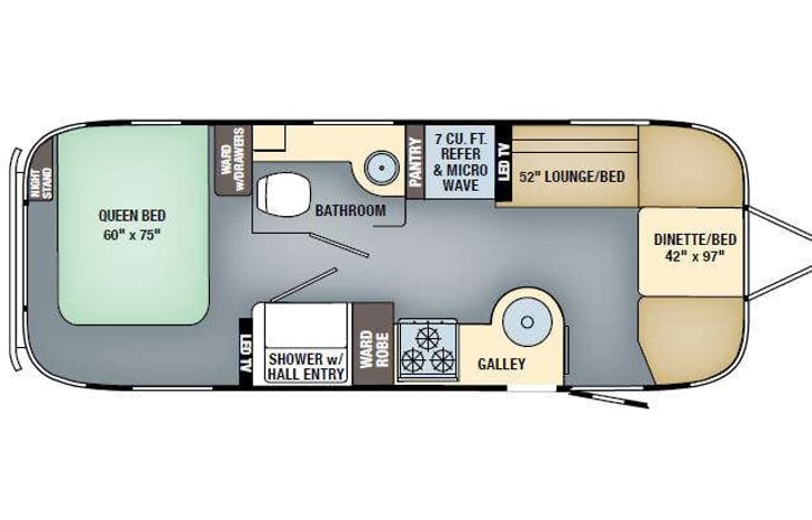 Representative floor plan provided by a trusted RVshare partner.