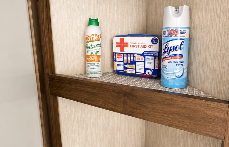 The little things make the difference! The 5 O’Clock Somewhere comes stocked w/ thoughtful extras; shower gel, lotion, bug spray, a first-aid kit, & rv toilet tissue—all included at NO additional cost