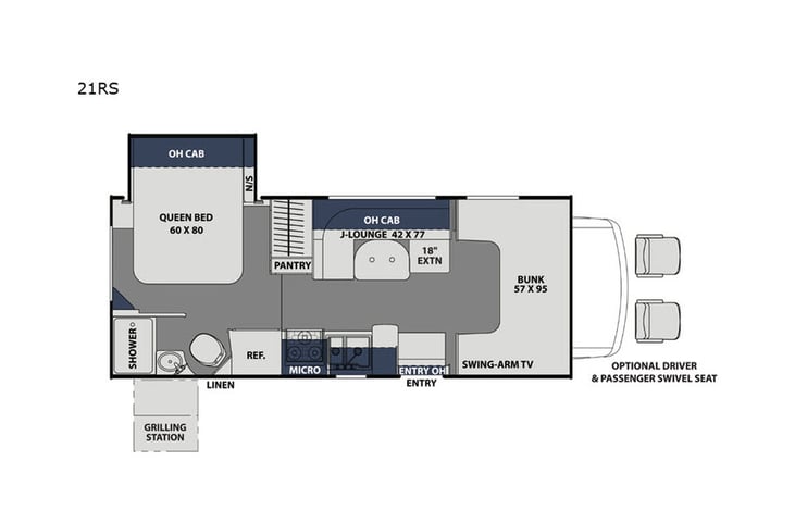 Representative floor plan provided by a trusted RVshare partner.