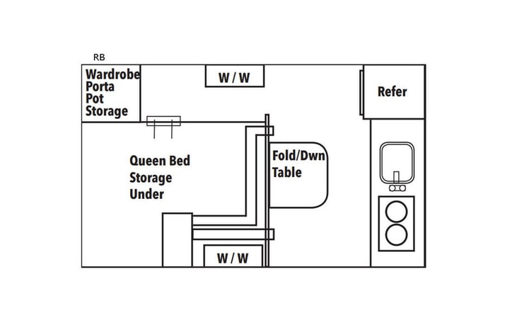 Representative floor plan provided by a trusted RVshare partner.
