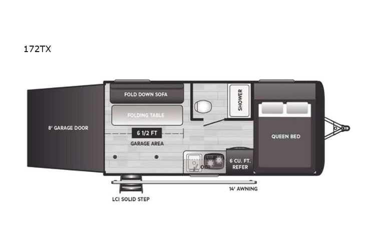 Representative floor plan provided by a trusted RVshare partner.