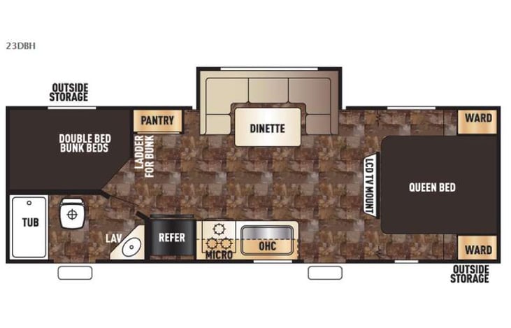 Representative floor plan provided by a trusted RVshare partner.