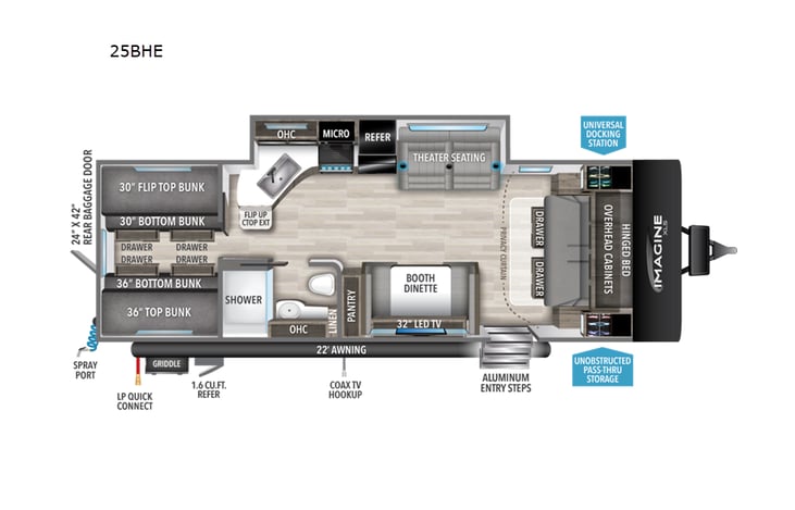 Representative floor plan provided by a trusted RVshare partner.