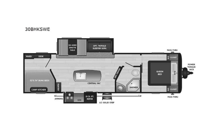Representative floor plan provided by a trusted RVshare partner.