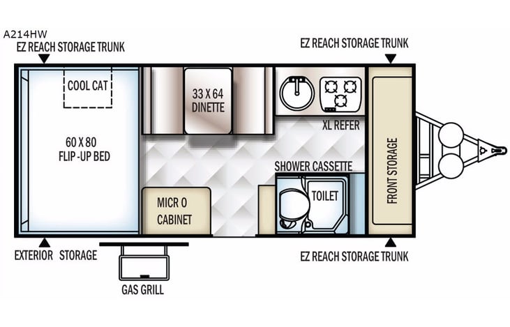 Representative floor plan provided by a trusted RVshare partner.