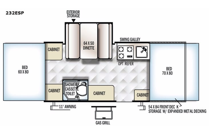 Representative floor plan provided by a trusted RVshare partner.