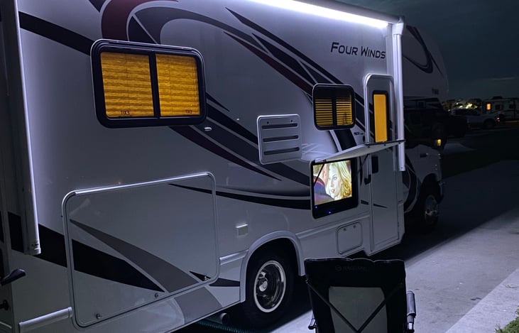 Rear view of RV