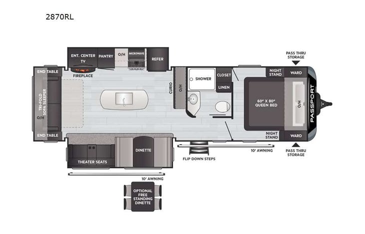Representative floor plan provided by a trusted RVshare partner.