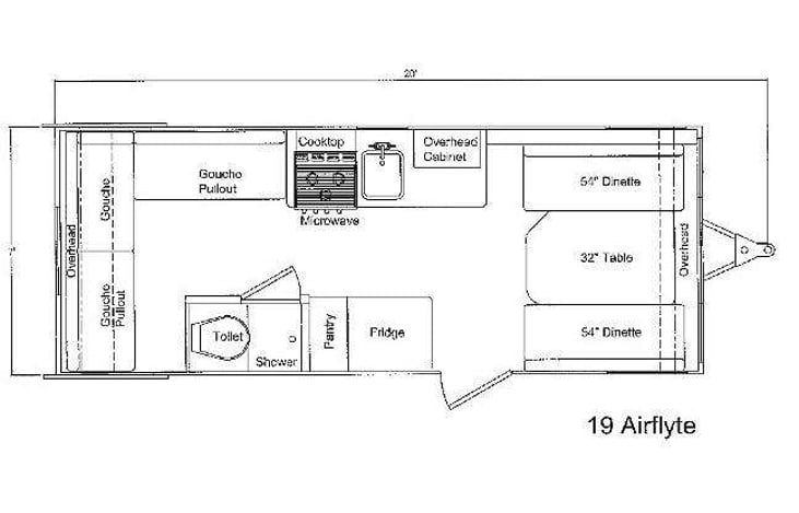 Representative floor plan provided by a trusted RVshare partner.