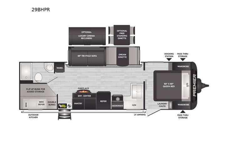 Representative floor plan provided by a trusted RVshare partner.