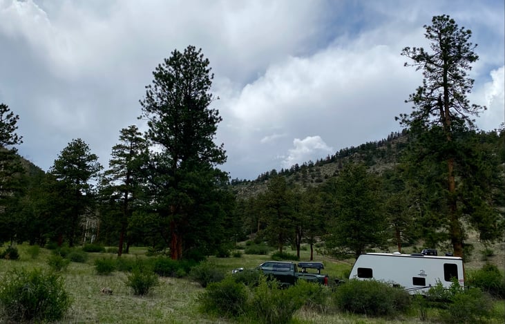 The camper on one of its many adventures