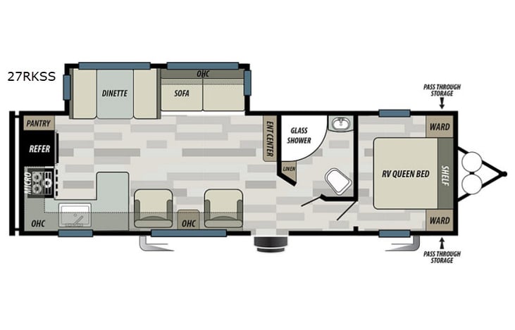 Representative floor plan provided by a trusted RVshare partner.