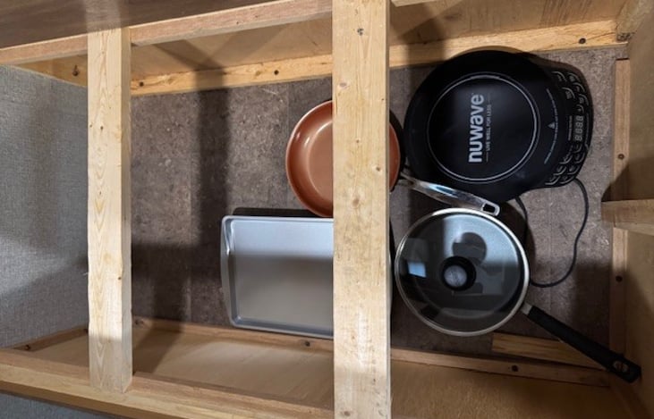 Storage under dinning bench