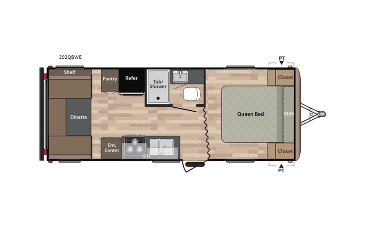 Representative floor plan provided by a trusted RVshare partner.