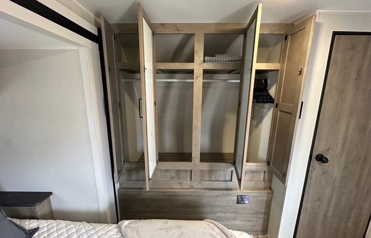 Large closet in bedroom one.