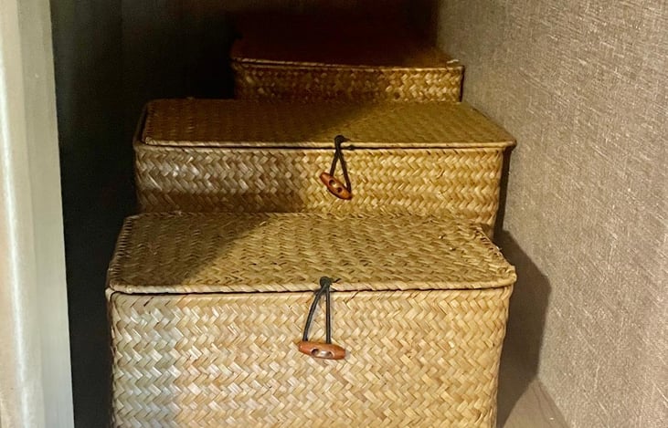 storage totes to use for your personal items! located upon entry to your immediate right.