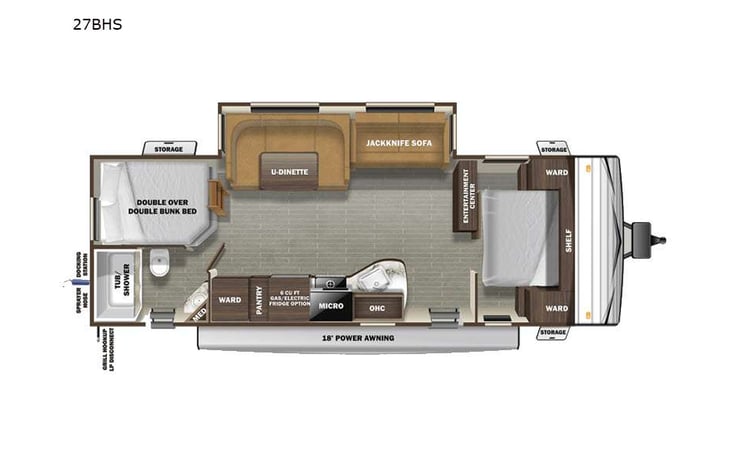 Representative floor plan provided by a trusted RVshare partner.