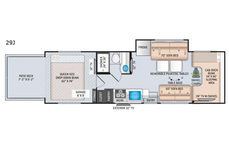 Representative floor plan provided by a trusted RVshare partner.