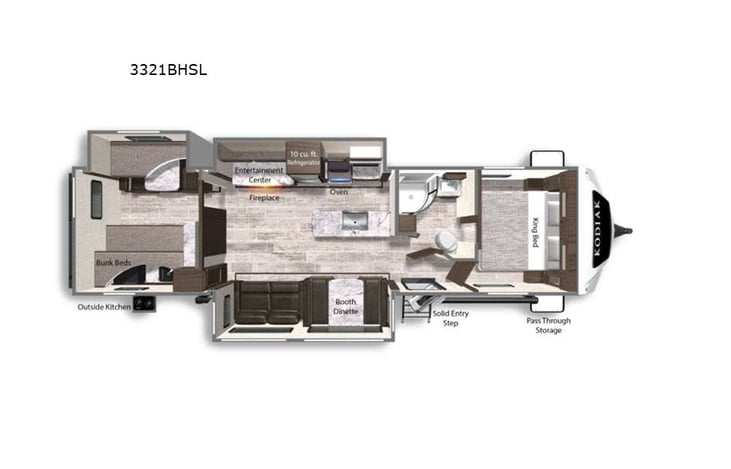 Representative floor plan provided by a trusted RVshare partner.