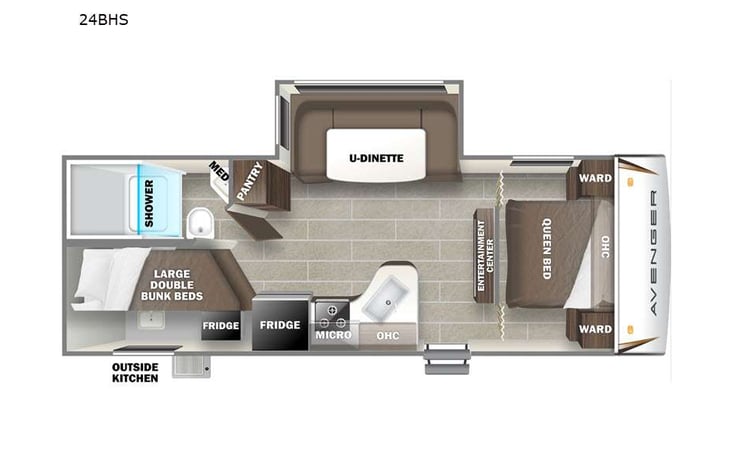 Representative floor plan provided by a trusted RVshare partner.