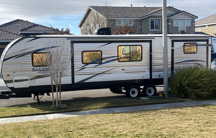 All of the windows have window tint to block nearly 80% of the heat keeping the trailer cooler and more comfortable. Plus it gives you privacy during the day.