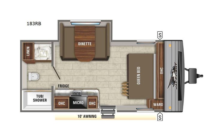 Representative floor plan provided by a trusted RVshare partner.