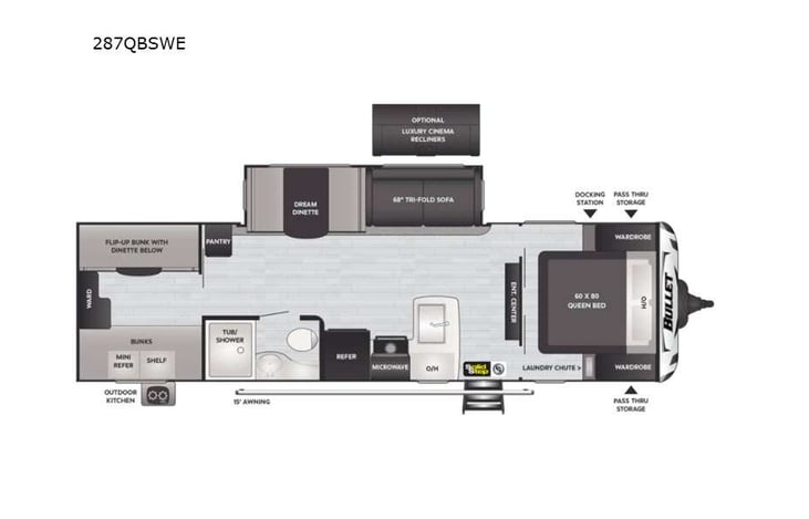 Representative floor plan provided by a trusted RVshare partner.