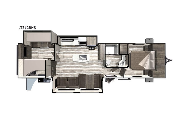 Representative floor plan provided by a trusted RVshare partner.