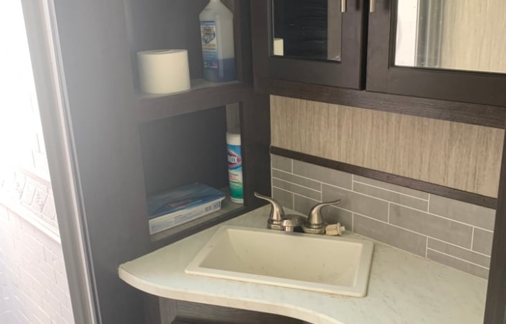 Bathroom sink and vanity!